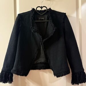 Club Monaco Black Fringe Jacket